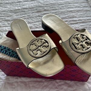Tory Burch Gold Bombe Miller Sandals Iconic Design